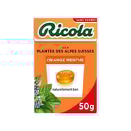 Ricola orange menthe sans sucres boite 50g