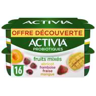 Activia fruits mixés panaché 16x125g offre découverte