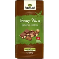 Alnatura chocolat au lait noisettes entières bio 100g