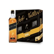 Johnnie walker coffret black label + 2 verres 70cl 40%vol