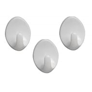 Set de 3 crochets adhésifs plastique blanc