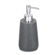 DISTRIBUTEUR SAVON POLYRESINE STRIEE GRIS CIMENT