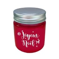Verre bocal rouge Joyeux Noël avec couvercle Biscuits de Noël