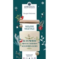 Devineau bougie 2 mèches parfum mousse végétale contenant ovale sérigraphié