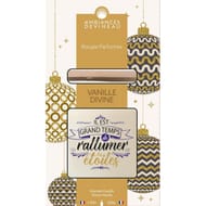 Devineau bougie 2 mèches parfum vanille divine contenant ovale sérigraphié