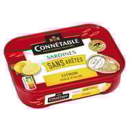 Connétable 1/5 sardines sans arête au citron à l'huile d'olive vierge extra 140g