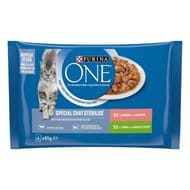 Purina one sachets fraîcheur pour chats adultes stérilisés au saumon et à la dinde - 4x85 g
