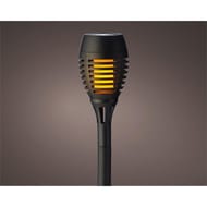 Set 4 torches solaire effet flamme diam 7.50x27cm noir