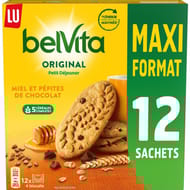 Lu belvita petit déjeuner miel et pépites de chocolat 650g