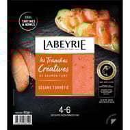 Labeyrie tranches créatives de saumon atlantique de Norvège fumé au bois de hêtre 80g