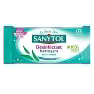 Sanytol Lingettes Désinfectantes Multi-usages x72