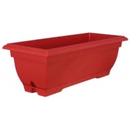 Riviera jardinière tradition 50 cm avec soucoupe clipsée couleur rouge