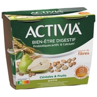 Activia bifidus aux fruits et céréales poire 4x115g