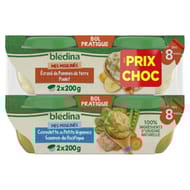 Bledina bols pomme de terre poulet/légumes et saumon 2x200g lot de 4