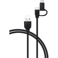 Bigben connected câble 2 en 1 usb a/micro usb et usb c 1.2m noir CBL2EN1ACMICB