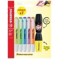 Stabilo 5 swing cool fluo + mini jaune +1 mini marquer noir