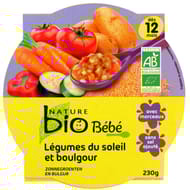 Nature bio assiette légumes du soleil boulgour 12 mois 230g