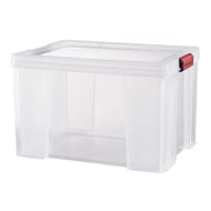 Sundis bac de rangement transparent avec couvercle clip et store 45l