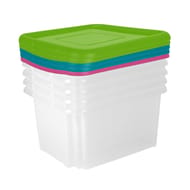 Lot de 5 boite de rangement funny box 30l naturel