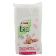 Cora nature bio maxi carrés coton bébé x 60