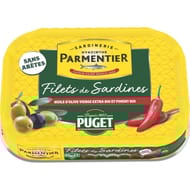 Parmentier filets de sardines à l'huile d'olive vierge extra et piments bio puget