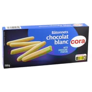 Cora bâtonnets chocolat blanc 150g
