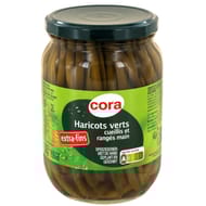Cora haricots verts extra fins cueillis et rangés main bocal 660 g