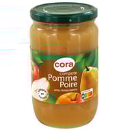 Cora compote tamisée pomme poire allégée en sucres 710g