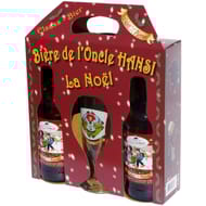 Coffret Bière de Noël de l'Oncle Hansi + 1 verre 6% Vol.2x50cl