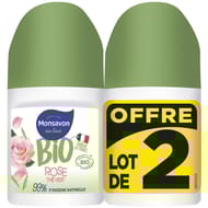 Monsavon déodorant bille bio rose soupçon de thé vert lot 2x50ml