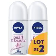 Nivea anti-transpirant bille femme pearl & beauty 48h lot de 2 x 50 ml