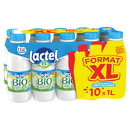 Lactel lait bio et engagé 1/2 écrémé uht bouteille 10x1 l offre découverte