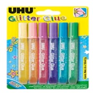Uhu glitter glue 6x10 grammes shiny colle à paillettes