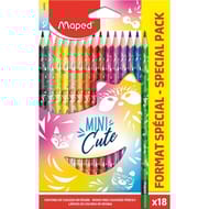 Crayons de couleur mini cute x18 promo boîte carton