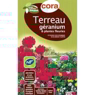 Cora terreau geranium et plantes fleuries 20 l utilisable en agriculture biologique