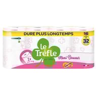 Papier toilette le trefle maxi douceur blanc x16=32