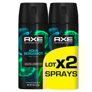 Axe déodorant aérosol aqua bergamot 2x150ml