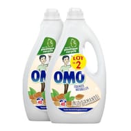 Omo lessive liquide lait d'amande lot 2 x2l 80 lavages