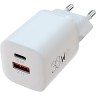 Apm chargeur secteur gan dual 1 usb c 1 usb a pd 33w blanc 570351