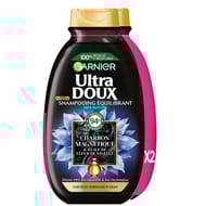 Garnier ultra doux shampoing équilibrant charbon lot de 2x250ml