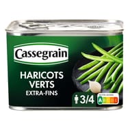 Cassegrain haricots verts extra fins cueillis et rangés main 4/4 390g