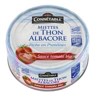 Connetable 1/5 miettes de thon albarcore msc sauce tomate  bio 160g
