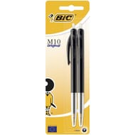 Bic 2 stylos bille noirs m10 bic pointe moyenne