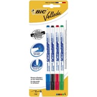 Bic feutres velleda blister de 4 pointe fine odeur neutre noir bleu rouge vert