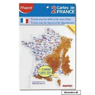 Maped 2 cartes de france fleuves/départements anti-chocs