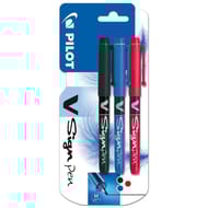 Pilot 3 feutres v-sign pen noir bleu rouge