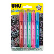 Glitter glue metallic 5x10ml
