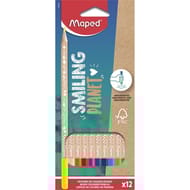 Crayons fsc 100% smiling planet x12 boite carton