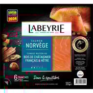 Labeyrie saumon fumé le savoureux de Norvège 6 tranches 215g
