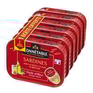 Connétable 1/5 sardines à l'huile d'olive vierge extra 135g  lot 5+1